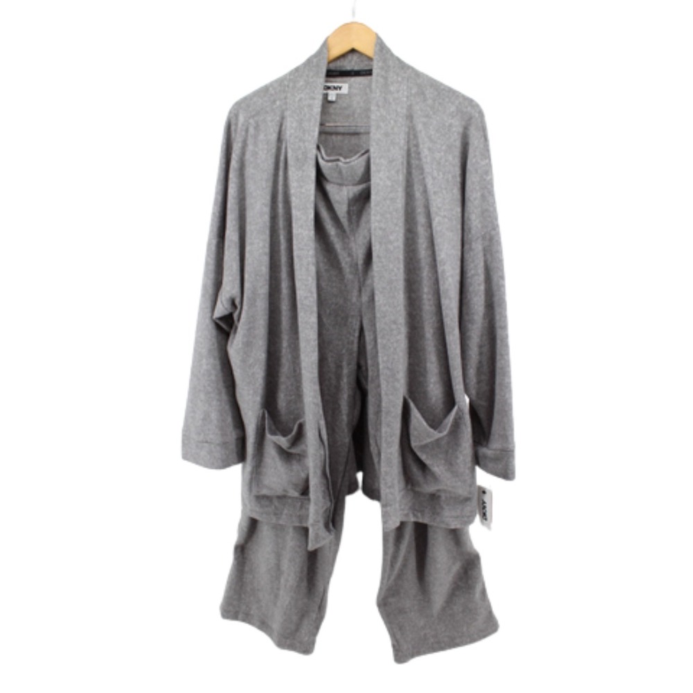 NWT DKNY Womens 2XL Lounge Set Gray 2 Piece Soft Pajama Set Cozy Athleisure‎